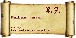 Maibaum Fanni névjegykártya