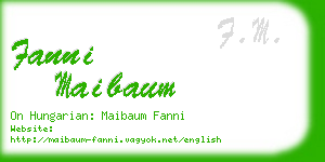 fanni maibaum business card